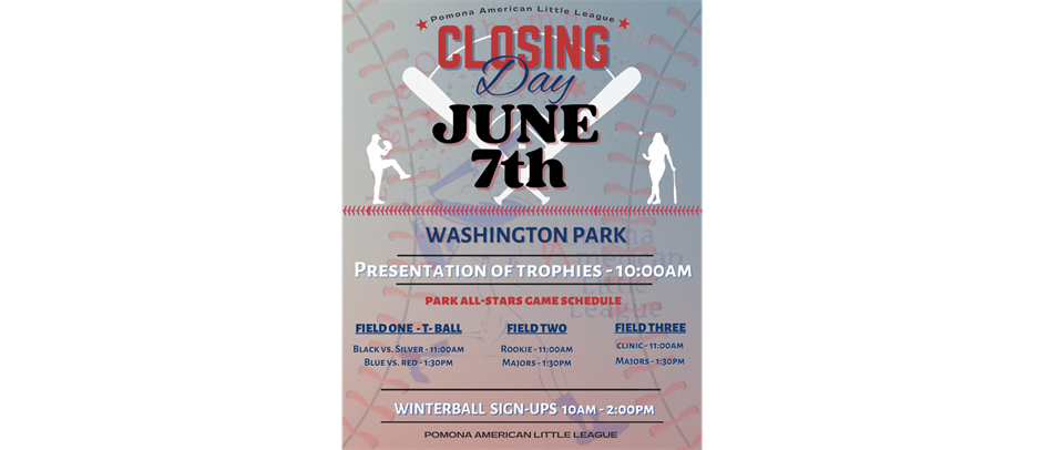 Closing Day Ceremony! June 7th