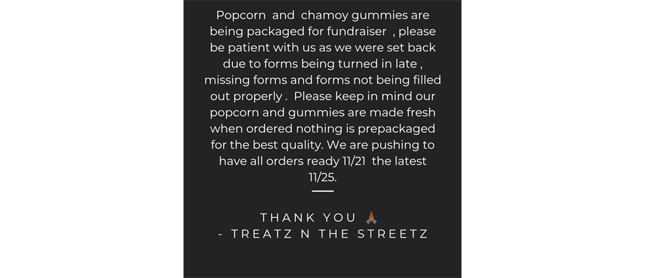 Popcorn Sale Update